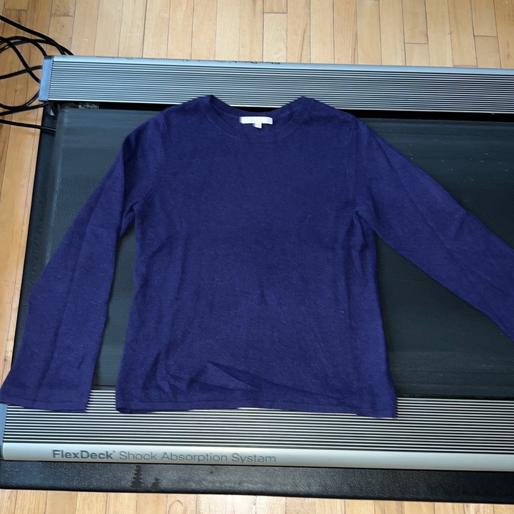 Cashmere purple the cashmere project L crew neck slit bell sleeve sweater